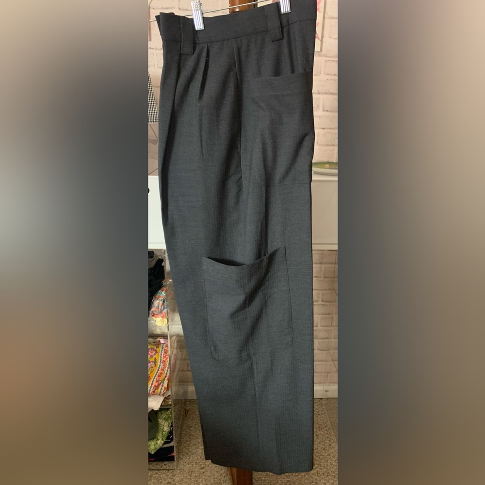 Topshop Black Wide-Leg Cargo Pants with Patch Pockets NWOT